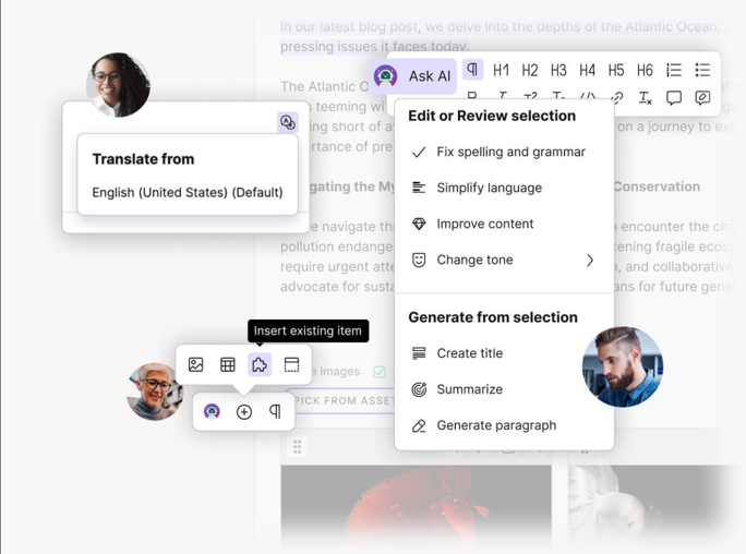 Create content faster with Kontent-ai